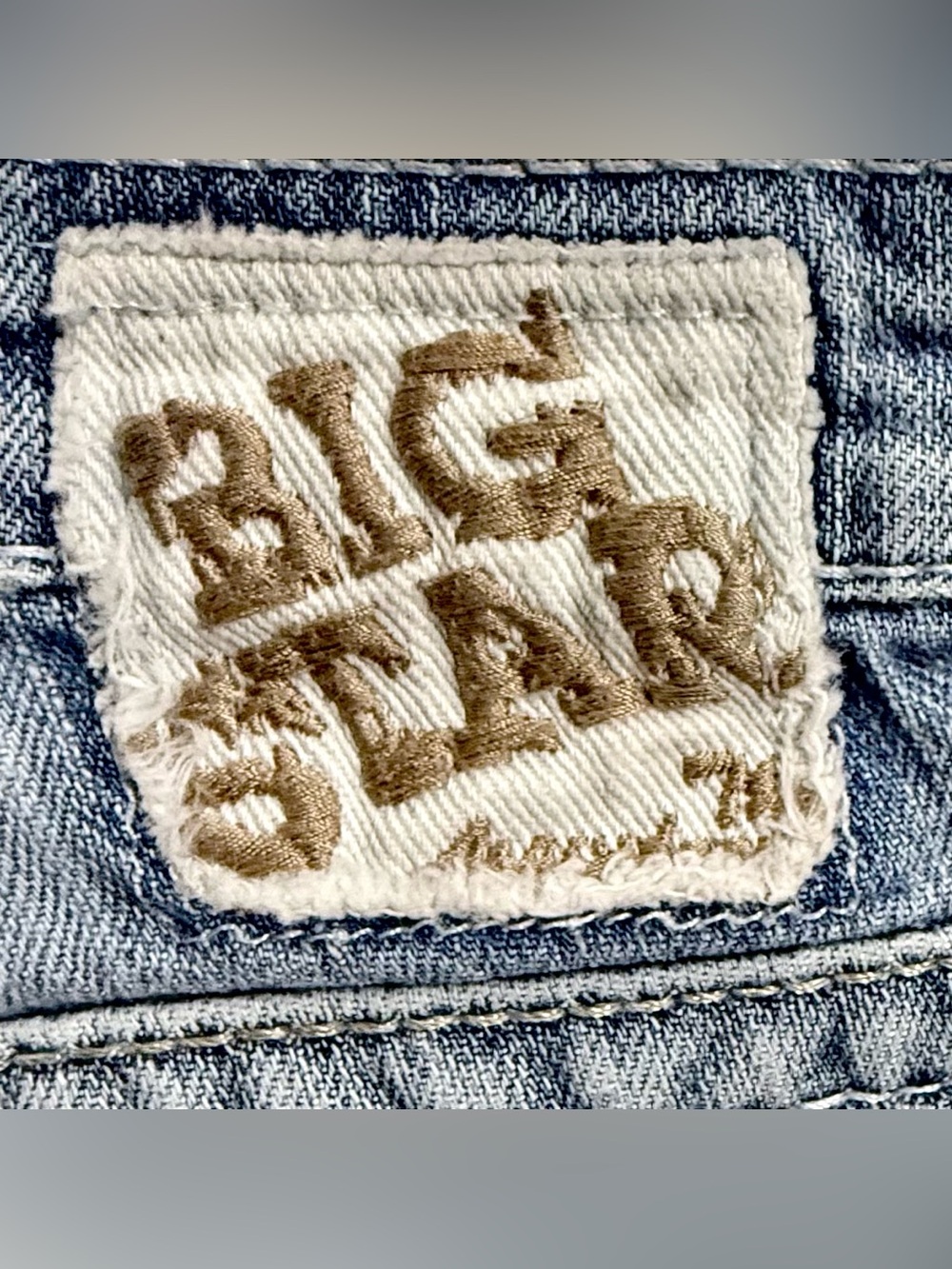 Big Star “Maddie” Mid Rise Boot Cut Distressed Light Wash Jeans With Whiskering - Picture 10 of 16